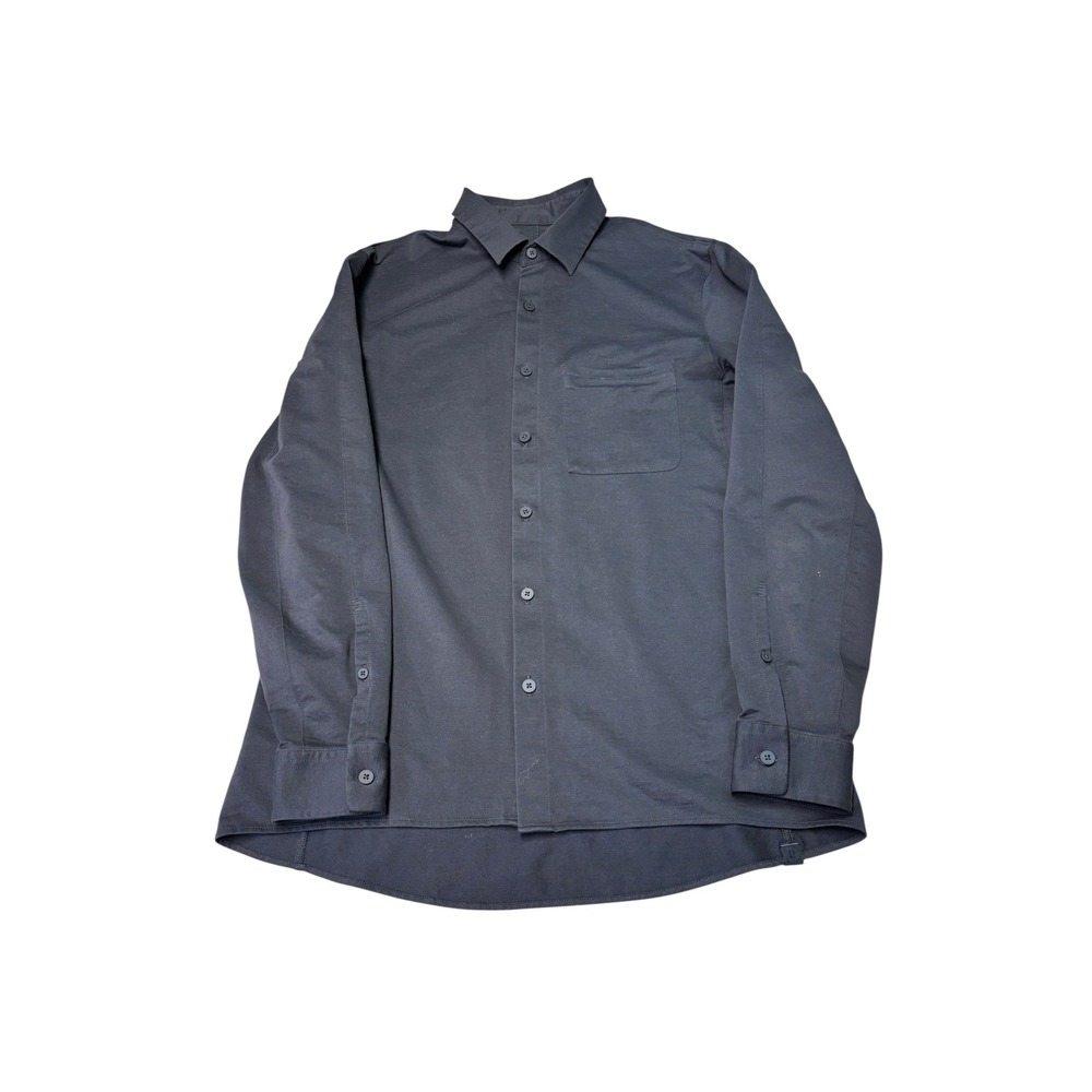 Lululemon Mens‎ Live Practice Button Down Shirt Charcoal Gray Long Sleeve Small